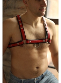 Черно-красная мужская портупея Black-Red - БДСМ Арсенал - купить с доставкой в Домодедово