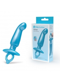 Голубая анальная пробка для массажа простаты Hither Silicone Prostate Plug - 14,3 см. - b-Vibe - в Домодедово купить с доставкой