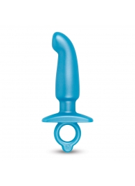 Голубая анальная пробка для массажа простаты Hither Silicone Prostate Plug - 14,3 см. - b-Vibe - в Домодедово купить с доставкой