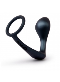 Черное эрекционное кольцо со стимулятором простаты Ringer Cock Ring   Plug - b-Vibe - в Домодедово купить с доставкой