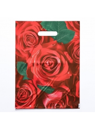 Пакет с цветочным принтом и вырубной ручкой (30х40 см) - Сима-Ленд - купить с доставкой в Домодедово