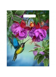 Пакет с принтом в виде колибри в цветах с вырубной ручкой (31х40 см) - Сима-Ленд - купить с доставкой в Домодедово