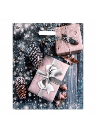 Новогодний пакет с принтом в виде подарков и вырубной ручкой (45х38 см) - Сима-Ленд - купить с доставкой в Домодедово