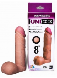 Фаллическая насадка для страпона UNICOCK 8  - 20 см. - LOVETOY (А-Полимер) - купить с доставкой в Домодедово
