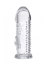 Прозрачная насадка на пенис с шипиками и коготком - 13,5 см. - A-toys - в Домодедово купить с доставкой