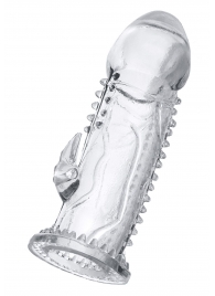 Прозрачная насадка на пенис с шипиками и коготком - 13,5 см. - A-toys - в Домодедово купить с доставкой