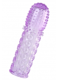 Фиолетовая рельефная насадка на пенис - 13,5 см. - A-toys - в Домодедово купить с доставкой