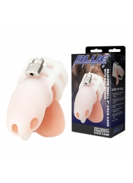 Белая клетка для пениса Silicone Small 2 in Cock Cage With Ball Divider - BlueLine - купить с доставкой в Домодедово