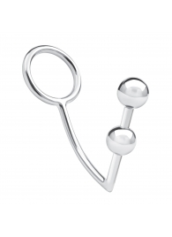 Кольцо на пенис с анальным стимулятором Two Bead Stainless Steel Anal Hook   Cock Ring - BlueLine - в Домодедово купить с доставкой