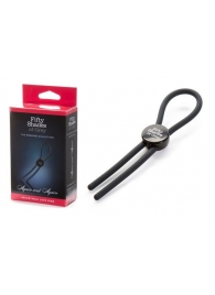 Тёмно-серое эрекционное кольцо с зажимом Again and Again Adjustable Cock Ring - Fifty Shades of Grey - в Домодедово купить с доставкой