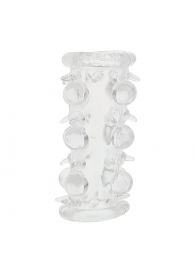 Прозрачная насадка на пенис с шипами и бугорками JELLY JOY LUST CLUSTER CLEAR - Dream Toys - в Домодедово купить с доставкой
