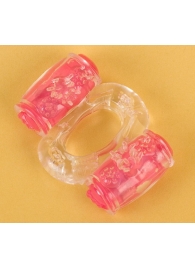 Прозрачное виброкольцо с двумя вибропульками - Toyfa Basic - в Домодедово купить с доставкой