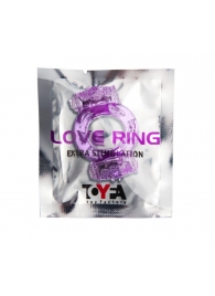 Фиолетовое виброкольцо с двумя вибропульками - Toyfa Basic - в Домодедово купить с доставкой