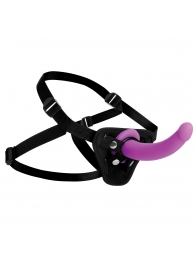 Лиловый поясной страпон Navigator Silicone G-Spot Dildo with Harness - 17,8 см. - XR Brands - купить с доставкой в Домодедово