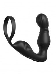 Черный вибростимулятор простаты с эрекционным кольцом Ass-Gasm Pro P-Spot Milker - Pipedream - в Домодедово купить с доставкой