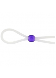 Прозрачное лассо с фиолетовой бусиной SILICONE COCK RING WITH BEAD LAVENDER - NMC - в Домодедово купить с доставкой