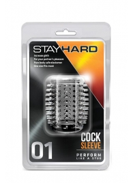Прозрачная насадка с шипами STAY HARD COCK SLEEVE 01 CLEAR - Blush Novelties - в Домодедово купить с доставкой
