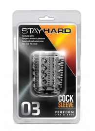 Прозрачная насадка с шипами и шишечками STAY HARD COCK SLEEVE 03 CLEAR - Blush Novelties - в Домодедово купить с доставкой
