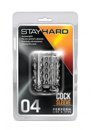 Прозрачная насадка с бороздками STAY HARD COCK SLEEVE 04 CLEAR - Blush Novelties - в Домодедово купить с доставкой