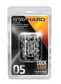 Прозрачная насадка с капельками STAY HARD COCK SLEEVE 05 CLEAR - Blush Novelties - в Домодедово купить с доставкой