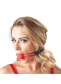Силиконовый кляп-шар на чёрных ремешках Red Gag silicone - Orion - купить с доставкой в Домодедово