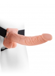 Полый страпон телесного цвета Hollow Strap-On with Balls - 24 см. - Pipedream - купить с доставкой в Домодедово