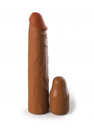 Коричневая насадка на член 2  Silicone X-tension - 20,3 см. - Pipedream - в Домодедово купить с доставкой