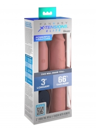 Телесная вибронасадка на член 3  Vibrating Mega X-tension with Remote - 22,9 см. - Pipedream - в Домодедово купить с доставкой