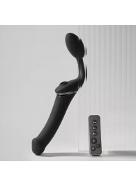 Черный безремневой вибрострапон Strap-On-Me Multi Orgasm Size XL - Strap-on-me - купить с доставкой в Домодедово