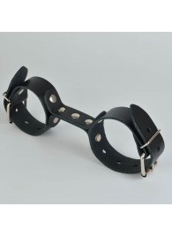 Черные кожаные наручники-фиксатор - Sitabella - купить с доставкой в Домодедово