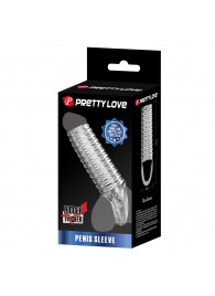 Прозрачная насадка на пенис с ребрышками и подхватом мошонки - Baile - в Домодедово купить с доставкой