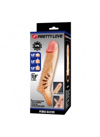 Телесная удлиняющая насадка на пенис с подхватом мошонки - Baile - в Домодедово купить с доставкой