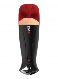 Телесный мастурбатор-вагина в черной колбе с вибрацией Fuck-O-Matic Pro XL - Pipedream - в Домодедово купить с доставкой