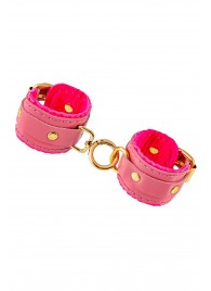 Розовые двуслойные кожаные оковы - Pecado - купить с доставкой в Домодедово