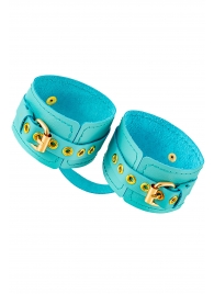 Голубые однослойные кожаные оковы - Pecado - купить с доставкой в Домодедово