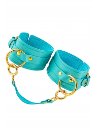 Голубые однослойные кожаные оковы - Pecado - купить с доставкой в Домодедово