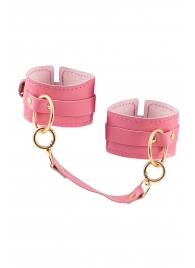 Розовые однослойные кожаные оковы - Pecado - купить с доставкой в Домодедово