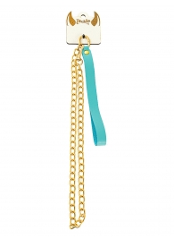 Голубой кожаный поводок с карабином для ошейника - 80 см. - Pecado - купить с доставкой в Домодедово