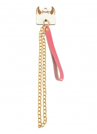 Розовый кожаный поводок с карабином для ошейника - 80 см. - Pecado - купить с доставкой в Домодедово