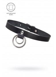 Черный чокер-ошейник с кольцом в кольце - Pecado - купить с доставкой в Домодедово