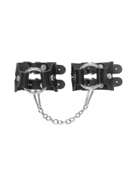 Черные кожаные наручники-браслеты из двух ремешков - Pecado - купить с доставкой в Домодедово