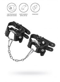 Черные кожаные наручники-браслеты из двух ремешков - Pecado - купить с доставкой в Домодедово