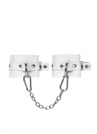 Белые мягкие кожаные оковы с люверсами - Pecado - купить с доставкой в Домодедово