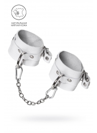 Белые мягкие кожаные оковы с люверсами - Pecado - купить с доставкой в Домодедово