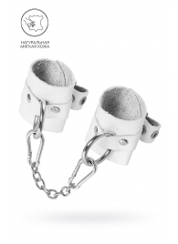 Белые мягкие кожаные наручники с люверсами - Pecado - купить с доставкой в Домодедово