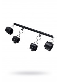 Черная распорка с 4 манжетами для рук и ног - Pecado - купить с доставкой в Домодедово