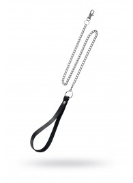 Поводок с ручкой из черной натуральной кожи и карабином для ошейника - Pecado - купить с доставкой в Домодедово