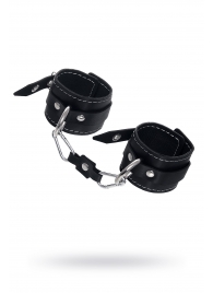 Черные двухслойные наручники с белой строчкой - Pecado - купить с доставкой в Домодедово