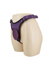 Фиолетовые трусики харнесс с платформой Caludio III - Baile - купить с доставкой в Домодедово