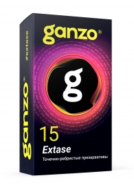 Презервативы анатомической формы с точечной и ребристой структурой Ganzo Extase - 15 шт. - Ganzo - купить с доставкой в Домодедово
